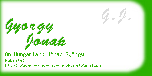 gyorgy jonap business card