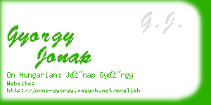 gyorgy jonap business card